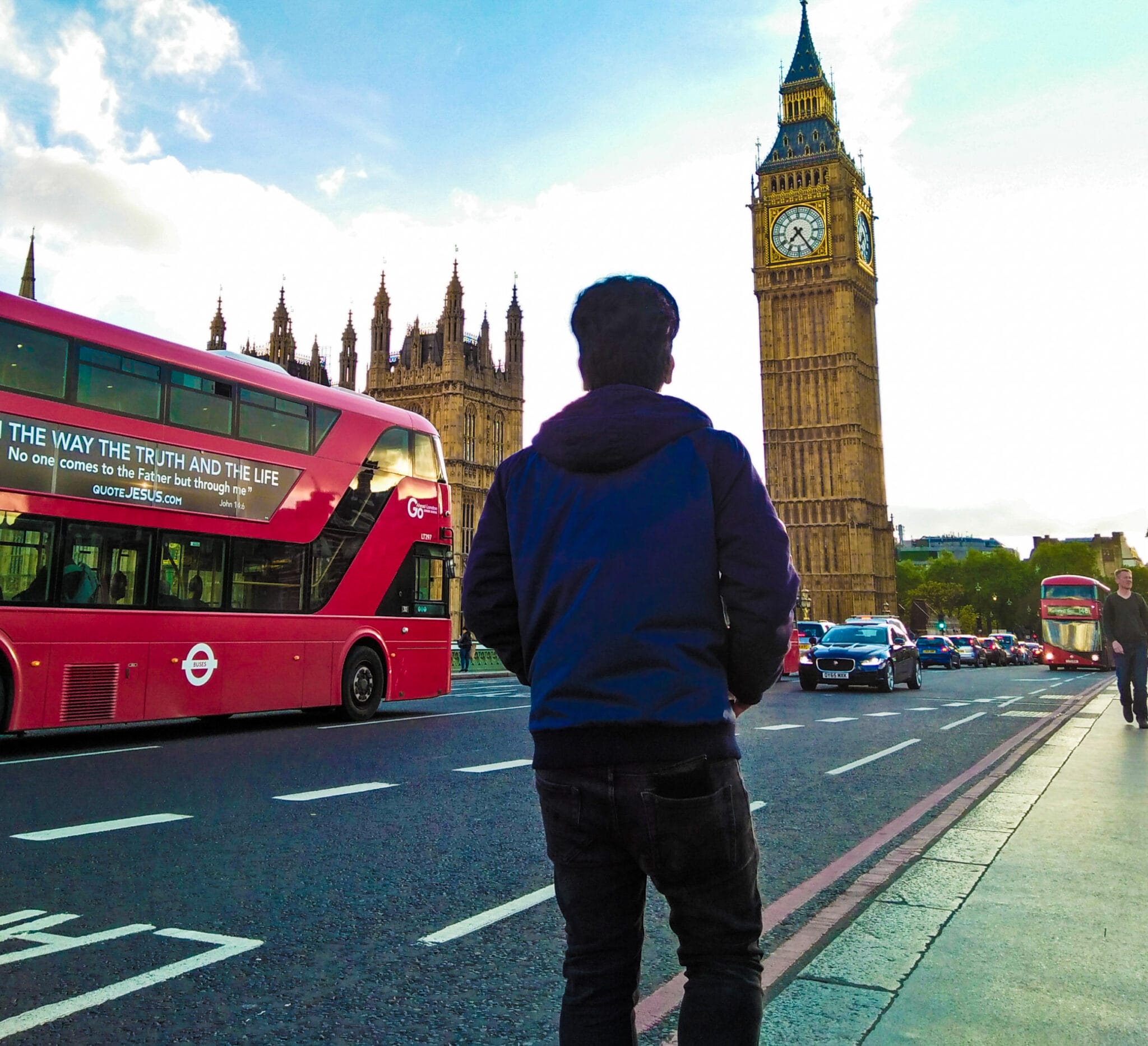 Shore leave in London seeing the Big Ben across the busy street.