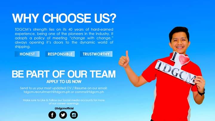 Transnational Diversified Group (TDG Crew Management). One of Disney Cruise Line's Hiring Partners in the Philippines