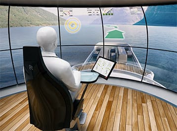 Smart ship concept with augmented reality.