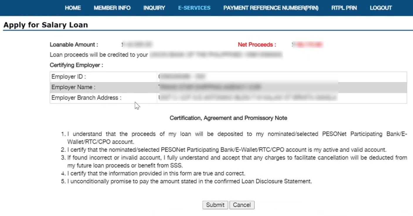 Certification, Agreement and Promissory Note for your loan.
