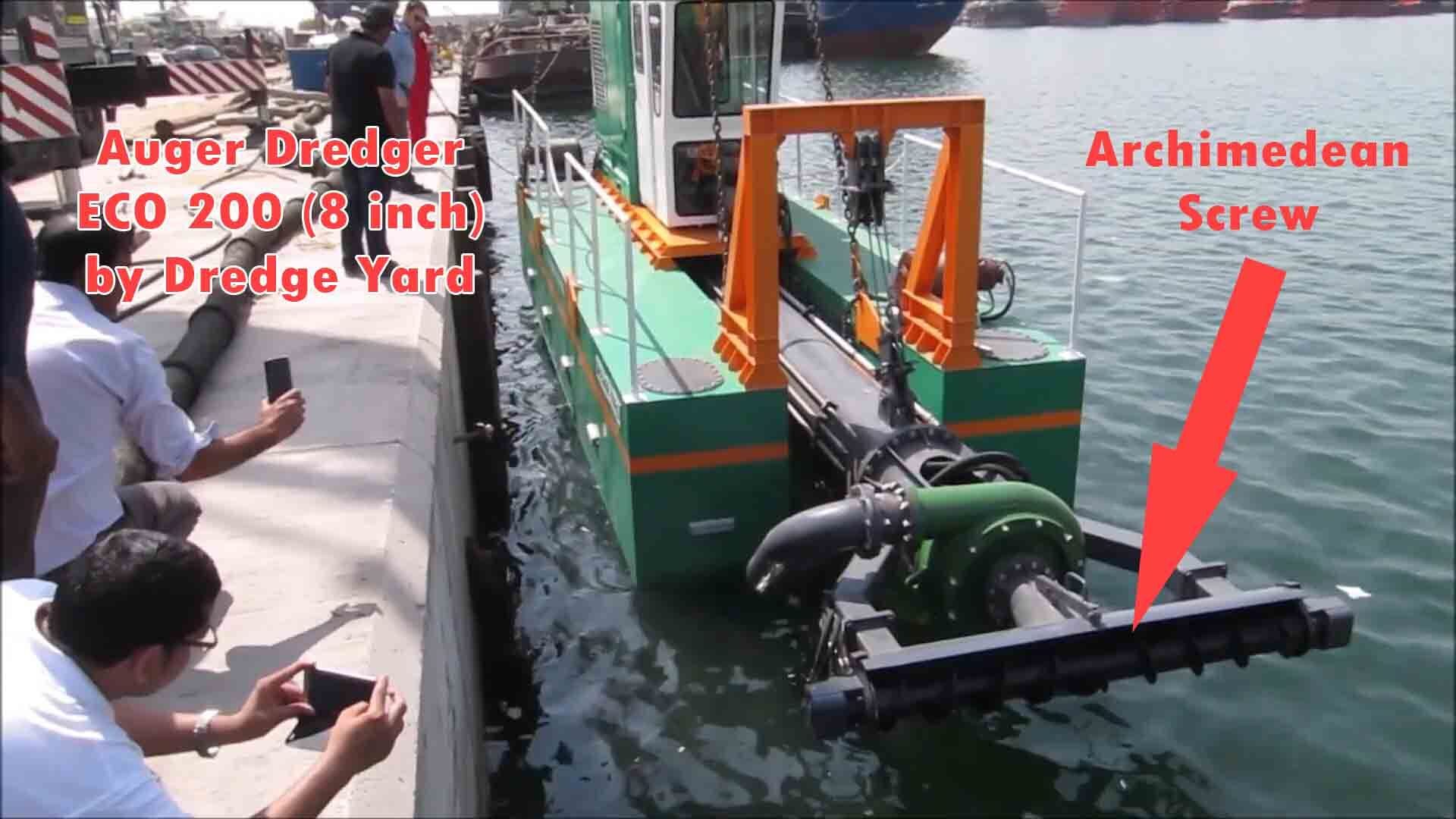 A small Auger Suction Dredger featuring its Archimedian Screw