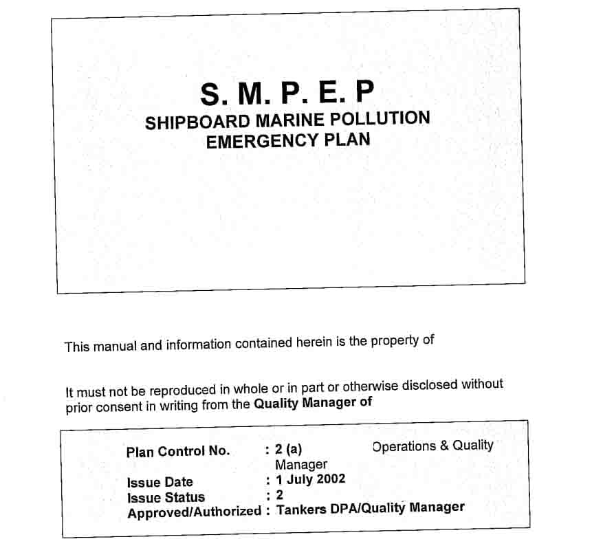 Shipboard Marine Pollution Emergency Plan