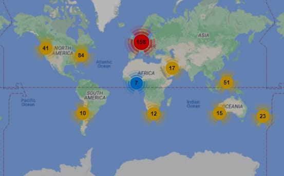 Number of offices of Seaman's Clubs around the world.