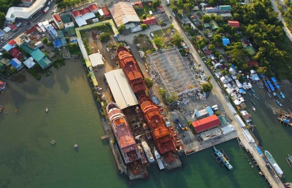 Vessels on the drydock of Josefa Slipways.