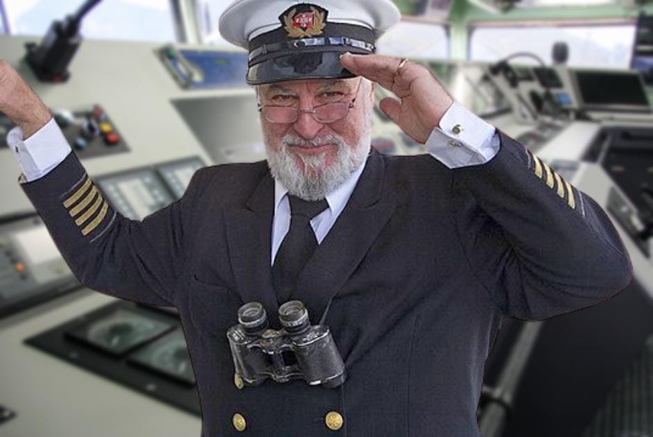 Shipmaster saluting.