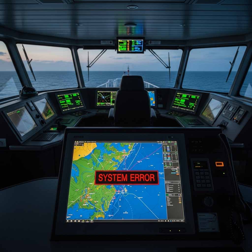 An ECDIS showing System Error.